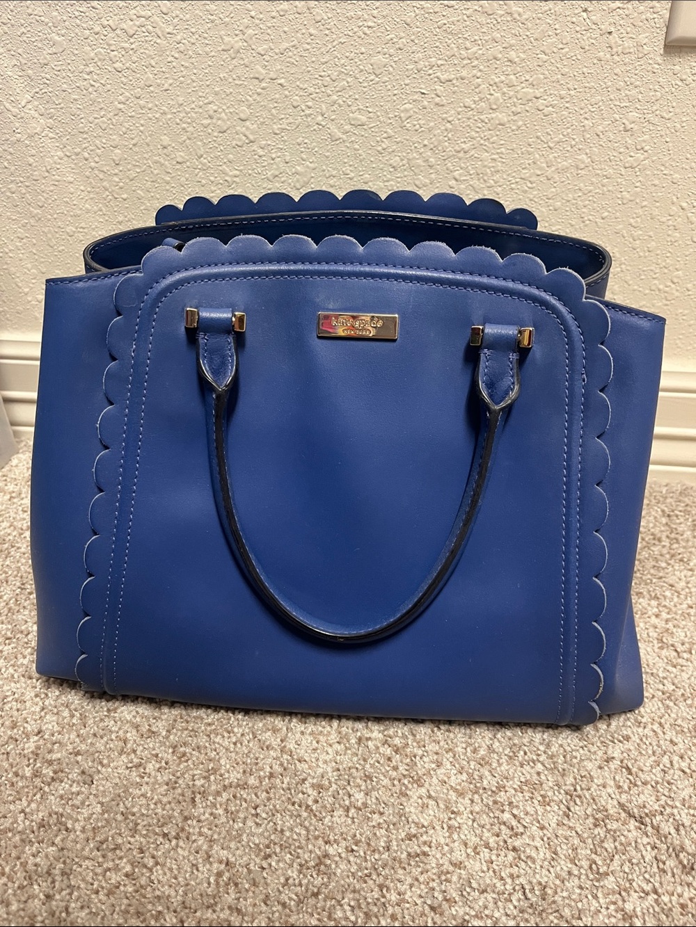 kate spade Blue Scalloped Leather Handbag